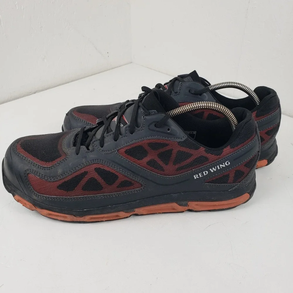 Red Wing Athletics 6338 Mens 12 D Black Red Safety Toe Work Shoes